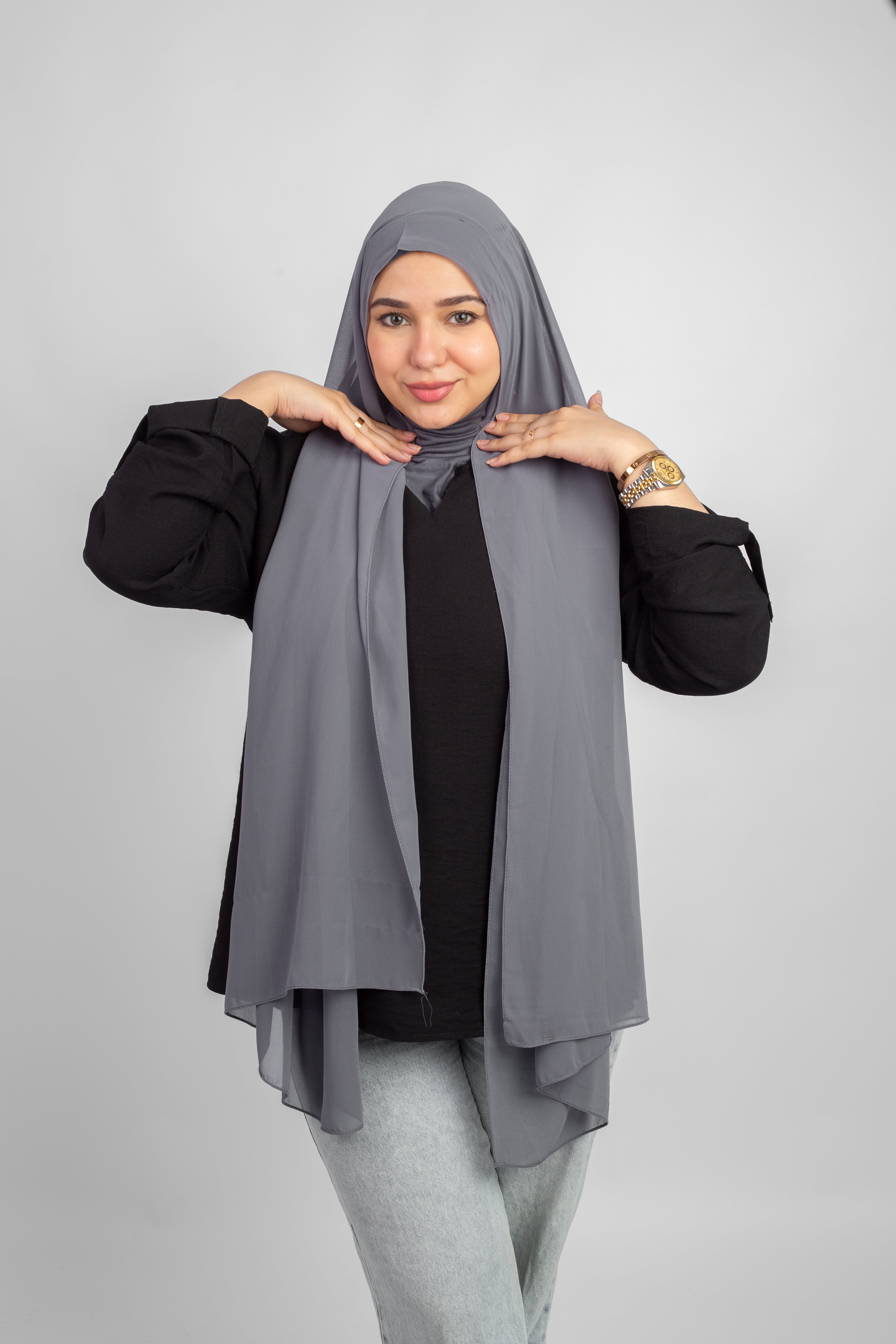 Chiffon Scarf with cap