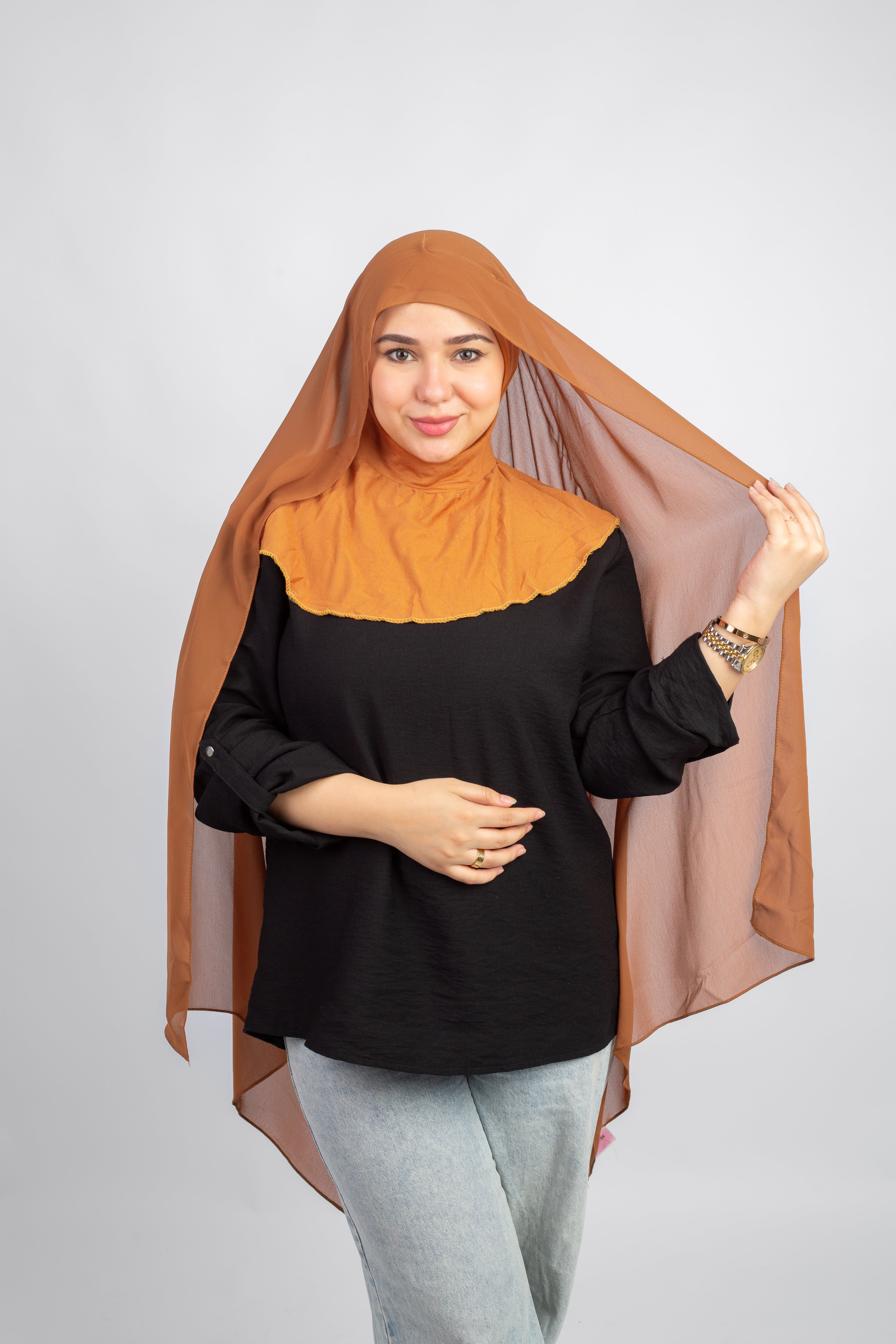 Chiffon Scarf with cap