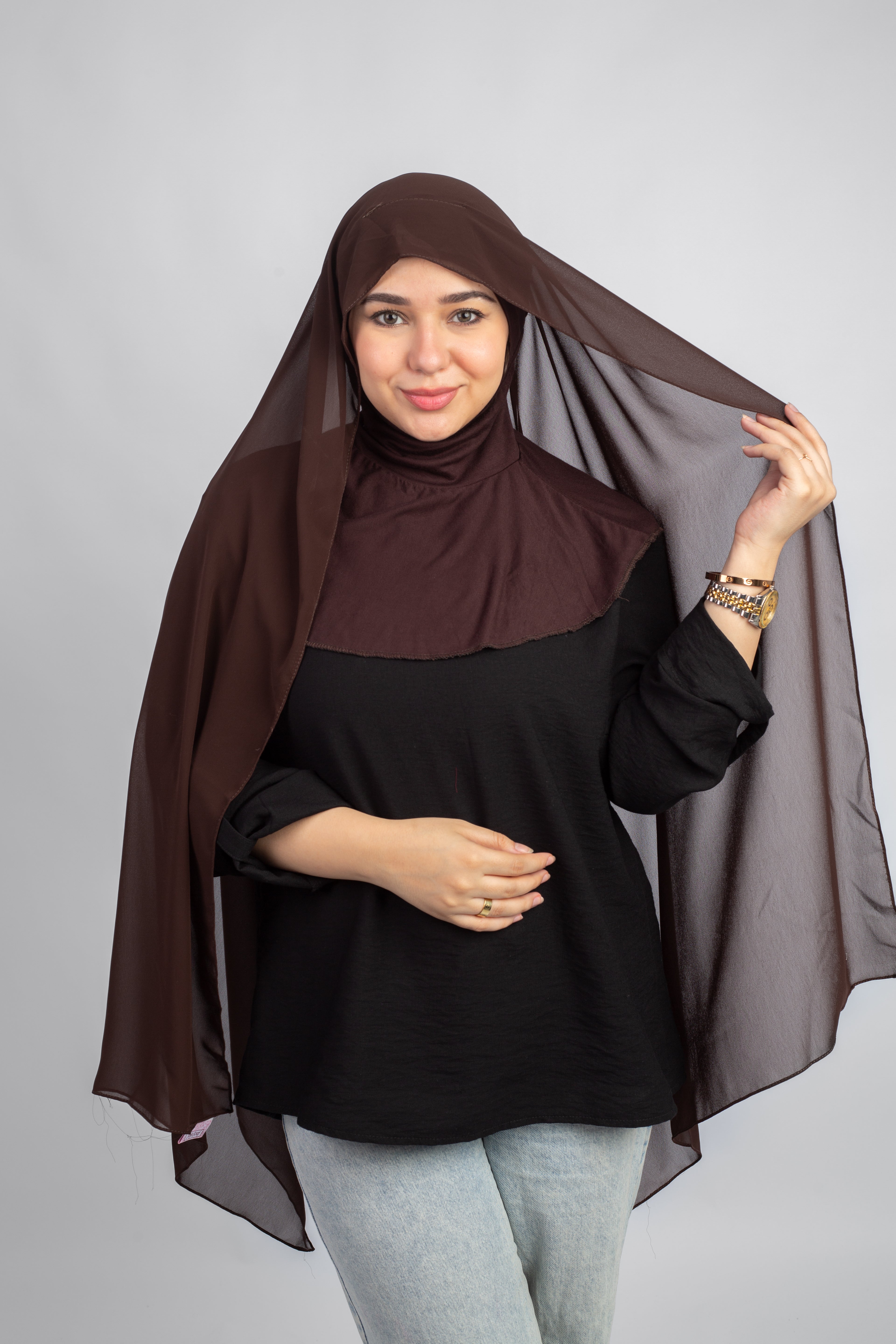 Chiffon Scarf with cap