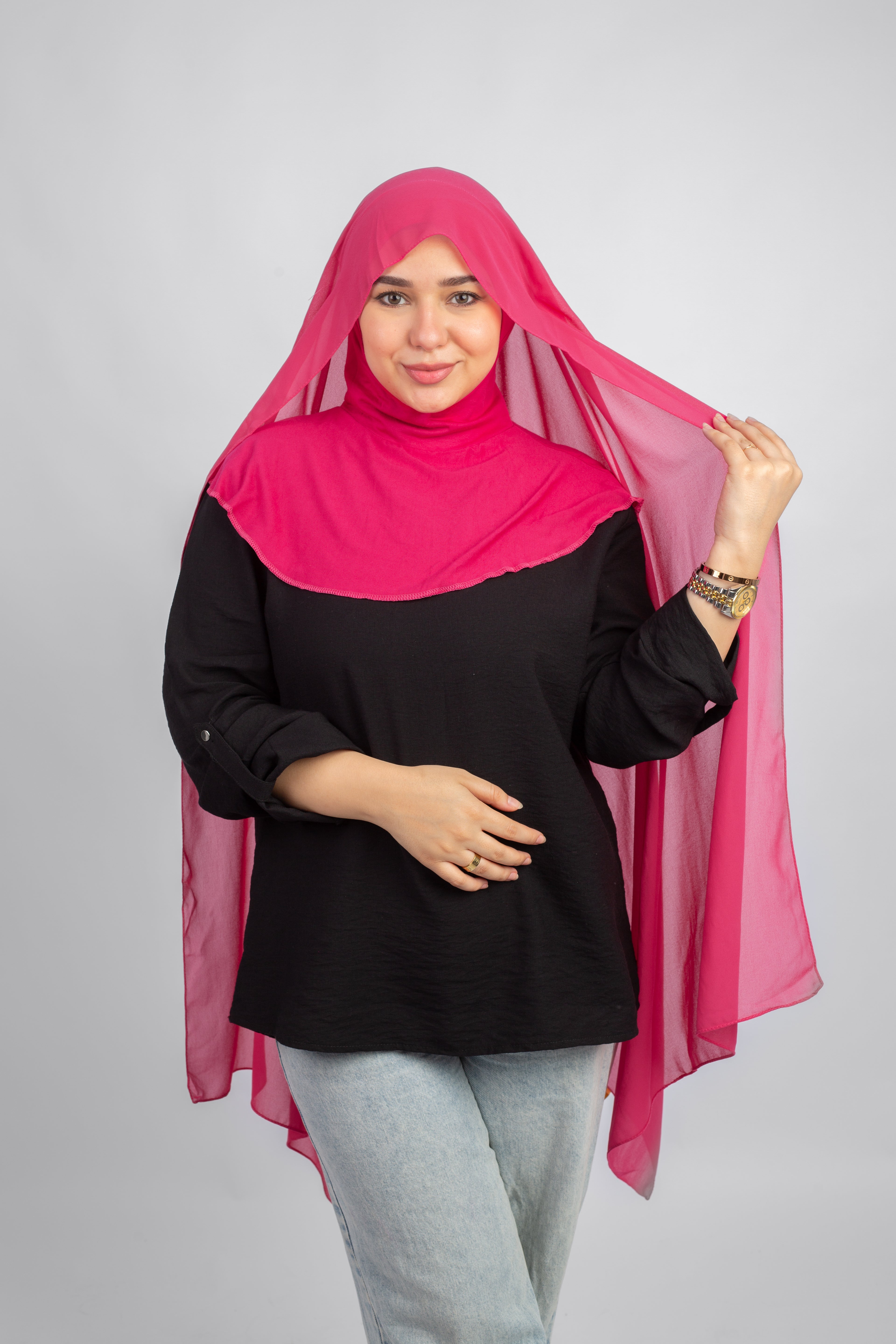 Chiffon Scarf with cap